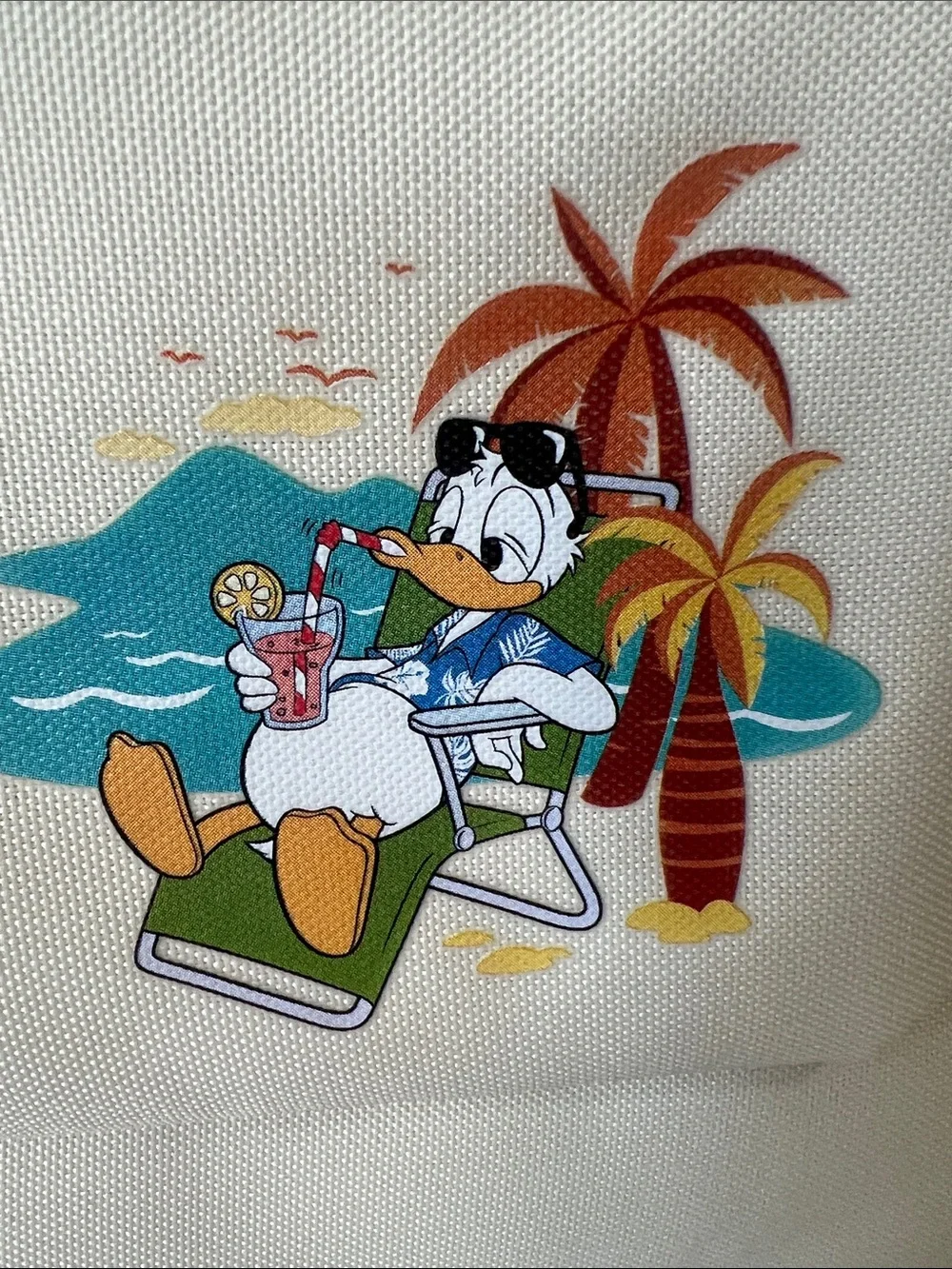 NWT Disney Cream Tropical Donald Duck, Huey, Louie & Dewey Backpack